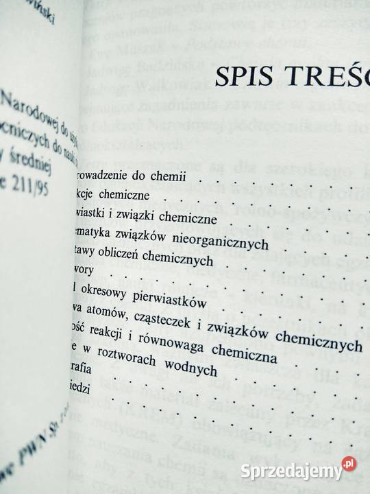Podstawy chemii testy książki używane Antykwariat Warszawa