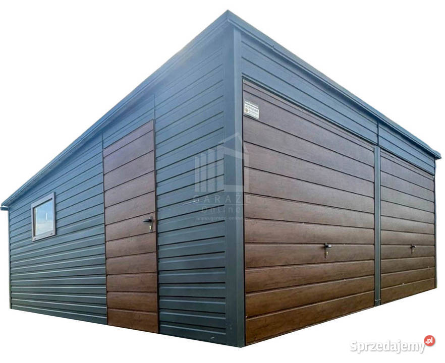 Garaż Blaszany 6x6m 2x Brama Uchylna Drzwi Okno sprzedam