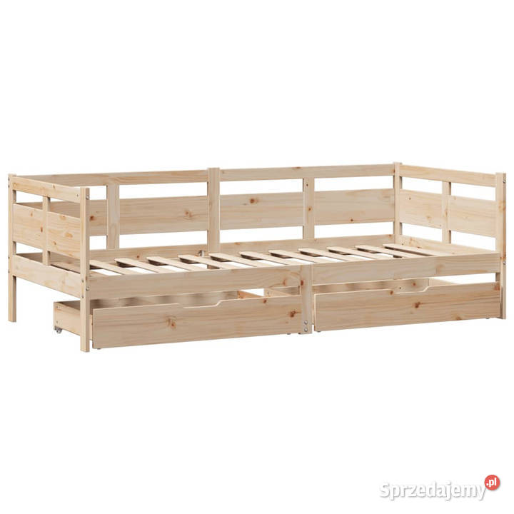 Łóżko dzienne z szufladami sosnowe 90x200 Łóżka mazowieckie