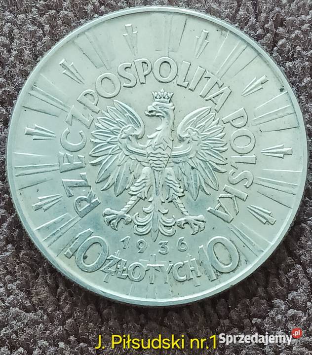 10 J Piłsudski 1936 r 1 śliczna Numizmatyka Konin
