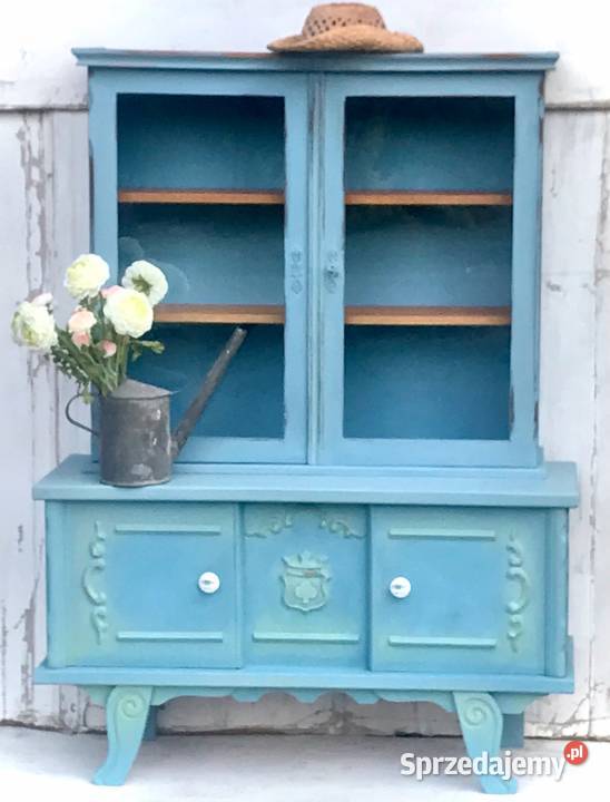 Kredens witryna w stylu shabby chic niebieski podkarpackie Jarosław