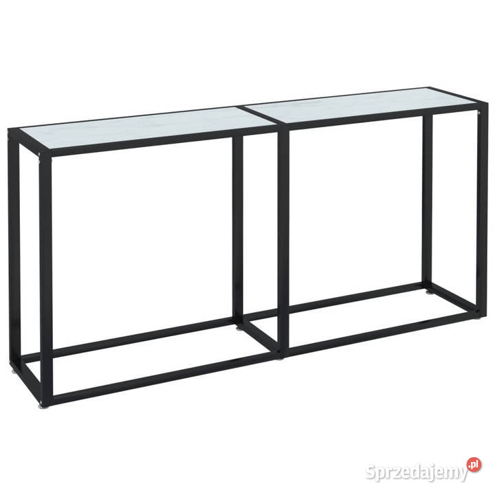 Konsola biały marmur 160x35x755 szkło hartowane Meble Warszawa