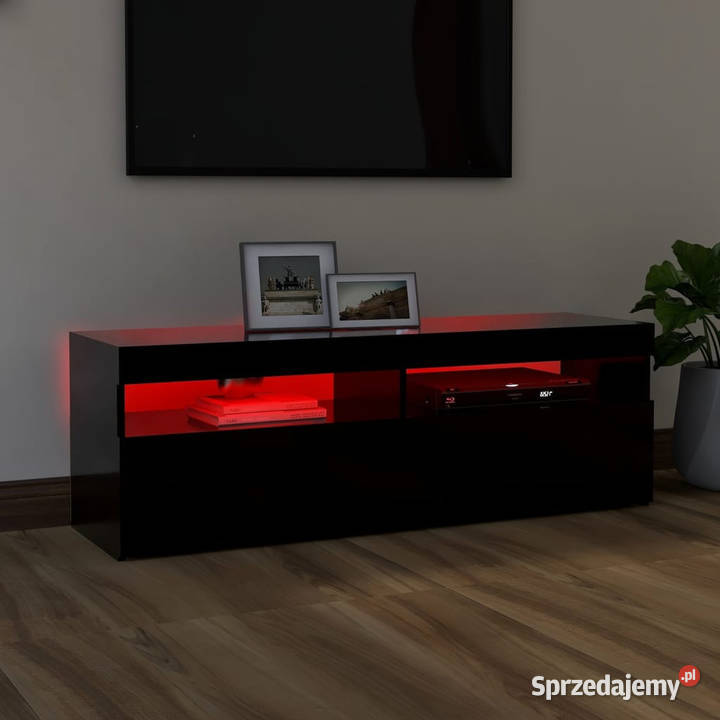 Szafka pod TV z oświetleniem LED czarna