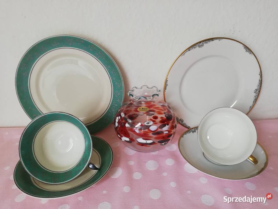 Trio Porcelana Alka Kunst trio porcelana KPM Antyki, Sztuka, Kolekcje małopolskie Ropa