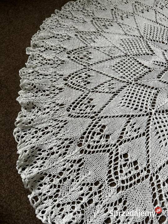 obrus okrągły szydełkowy rękodzieło śląskie Zabrze