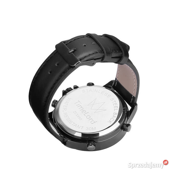 Zegarek męski stylowy dwa czasy stalowa koperta Męskie