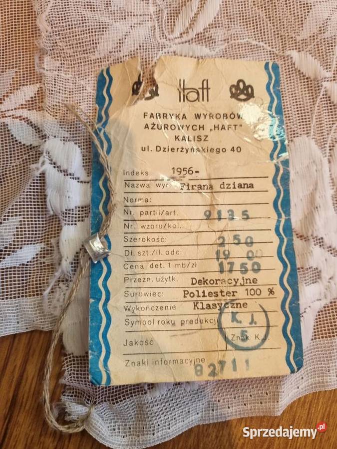 Firanka z okresu PRL duża 250x640 fabrycznie Lublin