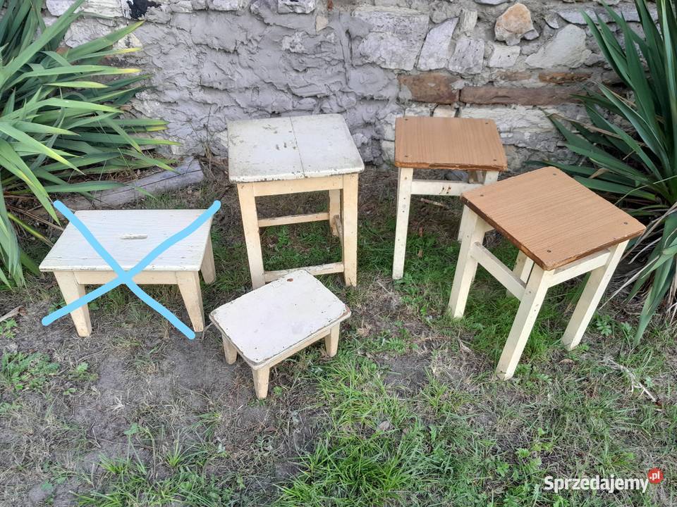 Różne stare taborety taboret krzesełko PRL i Dąbrowa Górnicza