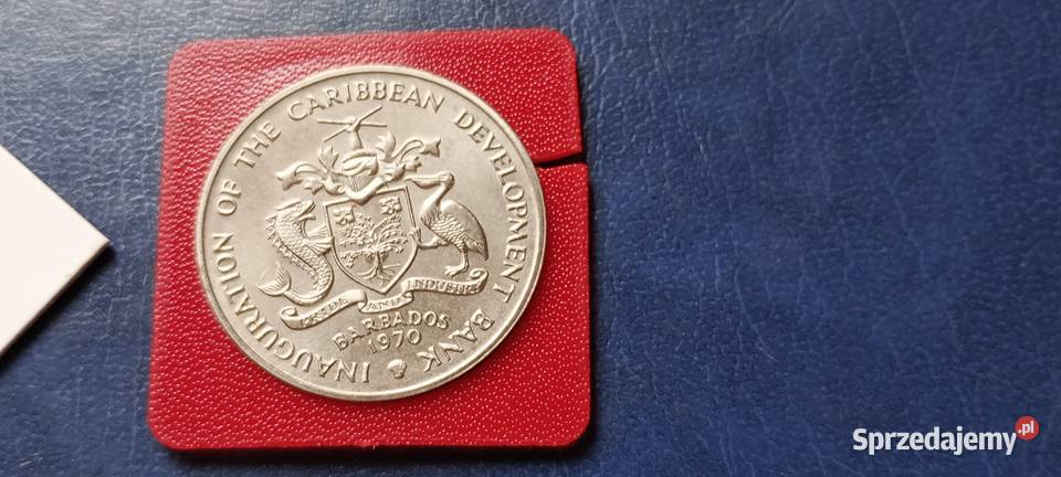 Stare monety 4 dolary 1970 FAO Barbados mennicza Lesko