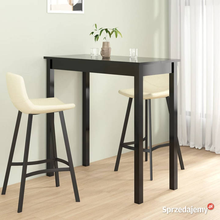 Stolik barowy z MDF czarny 115 x 55 x 107 Warszawa