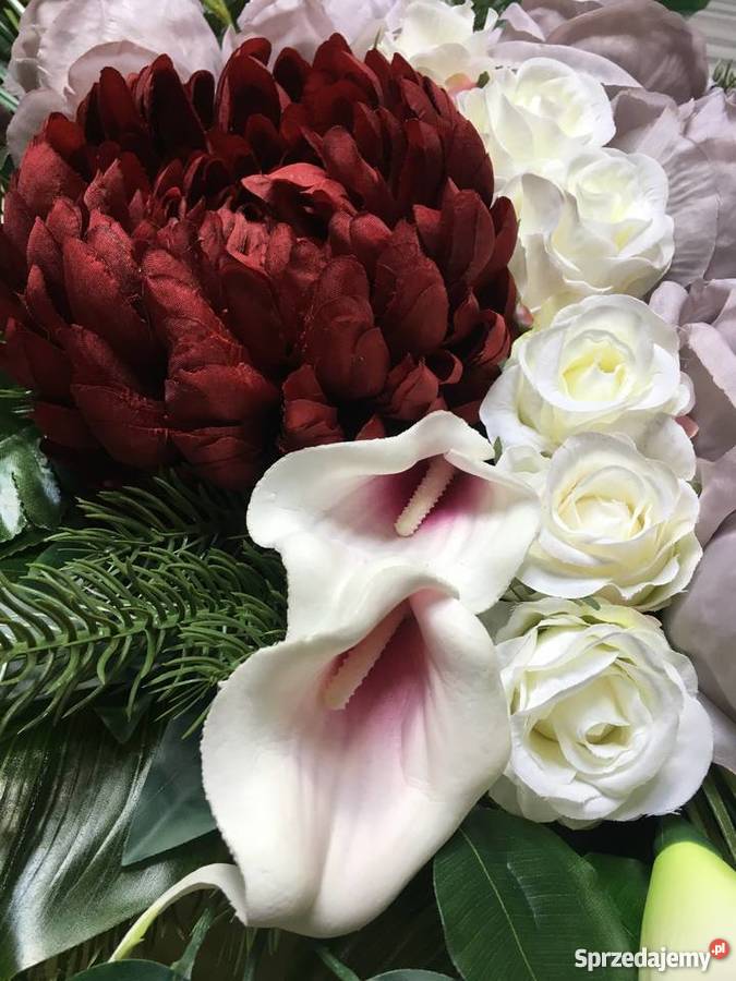 Kompozycja kwiaty sztuczne cmentarz wiązanka