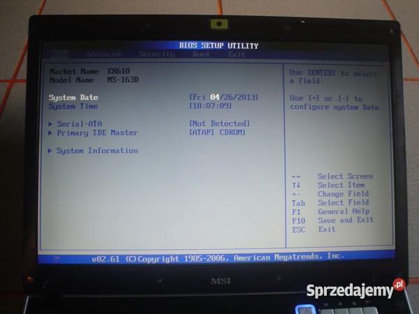 Laptop Mssi ex 610 hdmi Giżycko