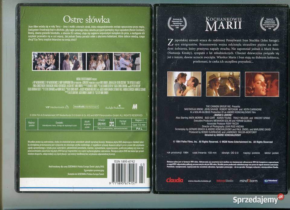 Kochankowie Marii Ostre słówka 2 Filmy DVD Szczecin sprzedam