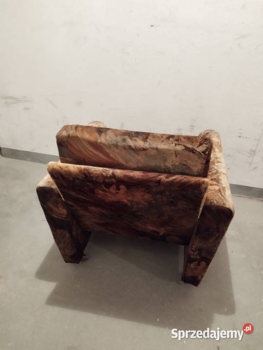 Wygodny fotel PRL na kółkach 69cm Warszawa