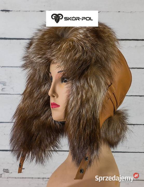 Czapka Papacha uszatka pilotka damska jenot Szaflary