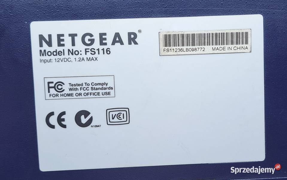 SWITCH NETGEAR FS116 16PORT 10100 Mielęcin