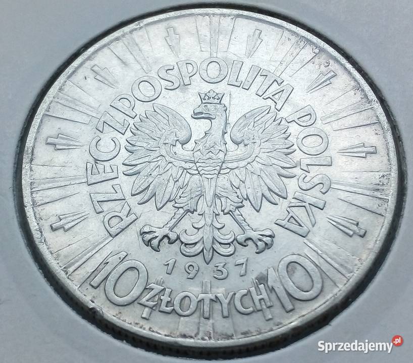 POLSKA10 1937 r SREBRO 750 J PIŁSUDSKI Legionowo sprzedam