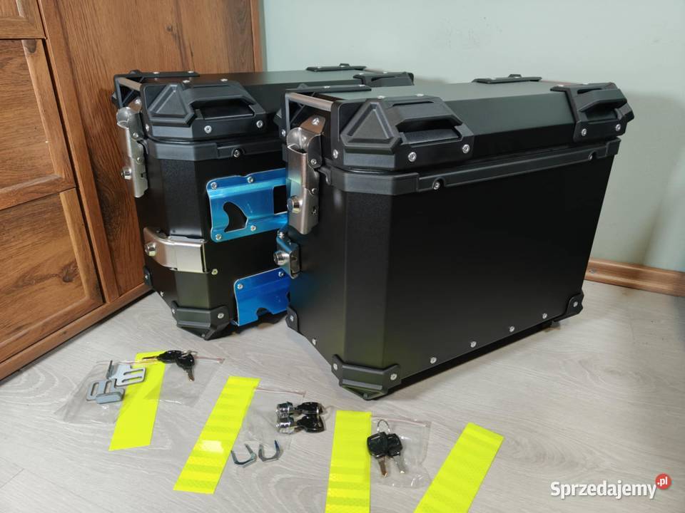 ALUMINIOWE kufry motocyklowe boczny CZARNY 2x48L mazowieckie Żyrardów