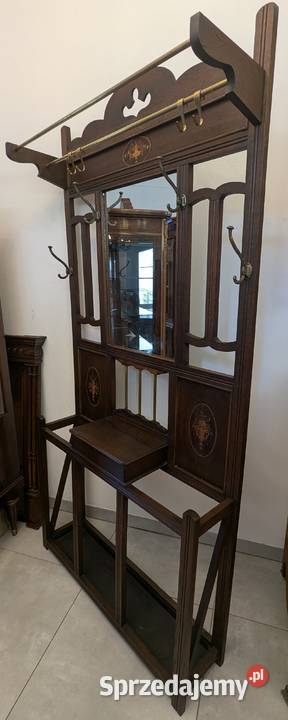 Piękna dębowa garderobawieszak secesyjnysklep śląskie Dąbrowa Górnicza