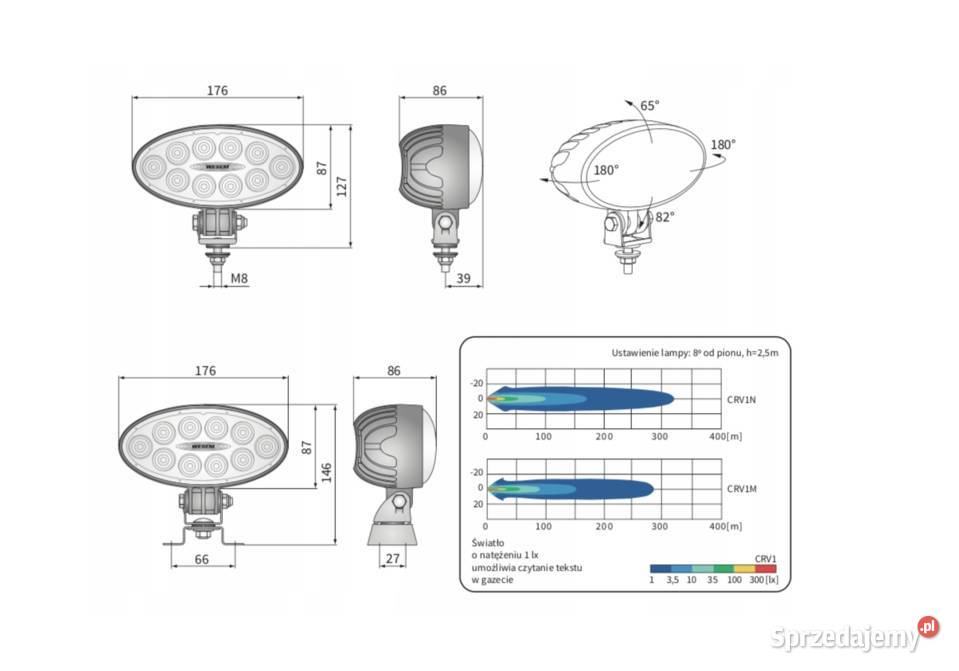 Lampa robocza LED 4000 lm przewód 05m WESEM podkarpackie Trzciana