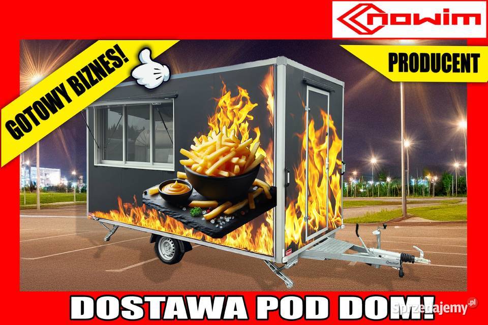 przyczepa gastronomiczna 4 m gotowy biznes Kotlin