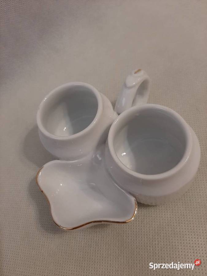 Piękny kolekcjonerski kabaret białej porcelany Inowrocław sprzedam