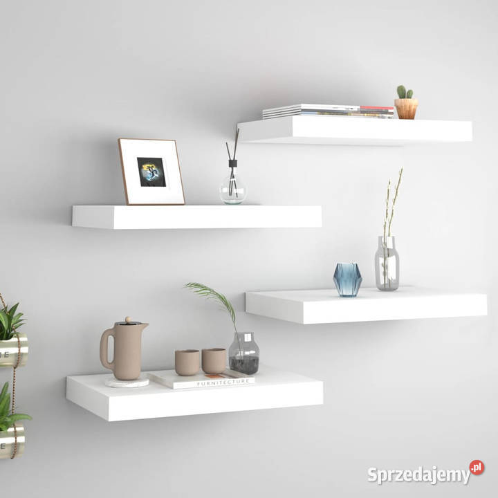 Półki ścienne 4 białe 40x23x38 MDF WM323807 mazowieckie Warszawa
