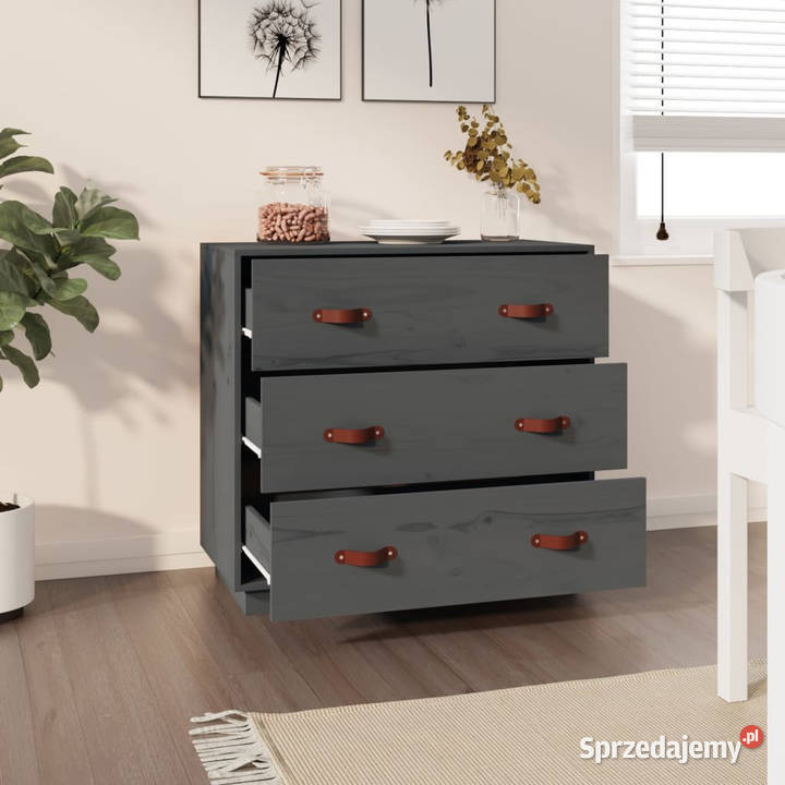 Komoda szara 80x40x75 lite drewno sosnowe Warszawa sprzedam