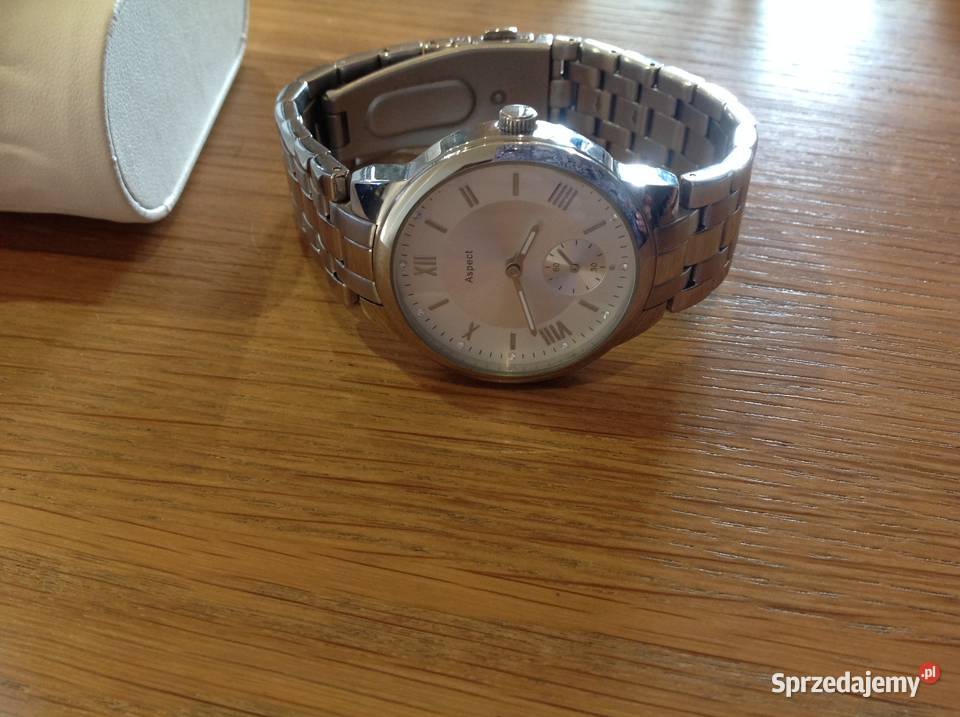 Zegarek Męski Srebrny Aspect Bransoleta Męskie Nowa Sól
