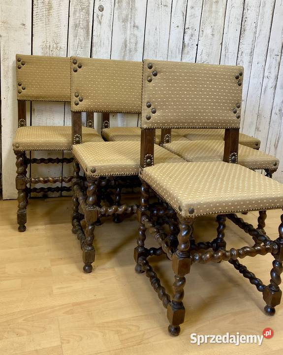 Zestaw 6 krzeseł renesansowych Francja antyk mazowieckie Warszawa sprzedam