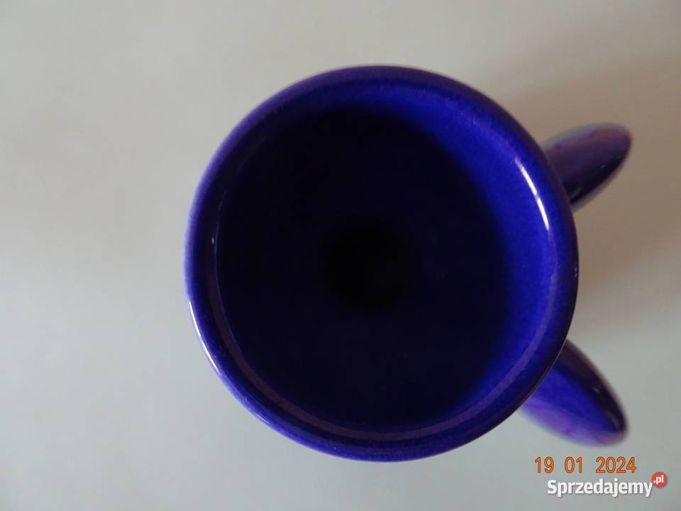Ceramiczny świecznik aniołek niebieski