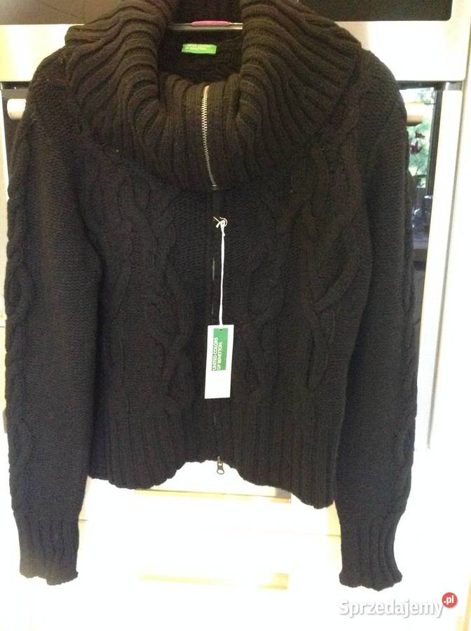 Czarny Sweter Wełniany Damski BENETTON M NOWY Benetton lubuskie Nowa Sól
