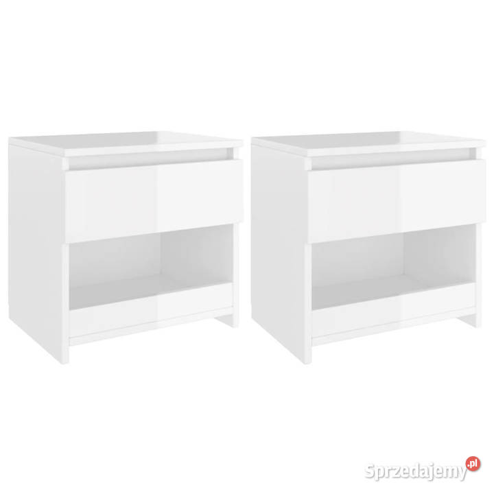 Szafki nocne 2 białe wysoki połysk 40x30x39 Warszawa