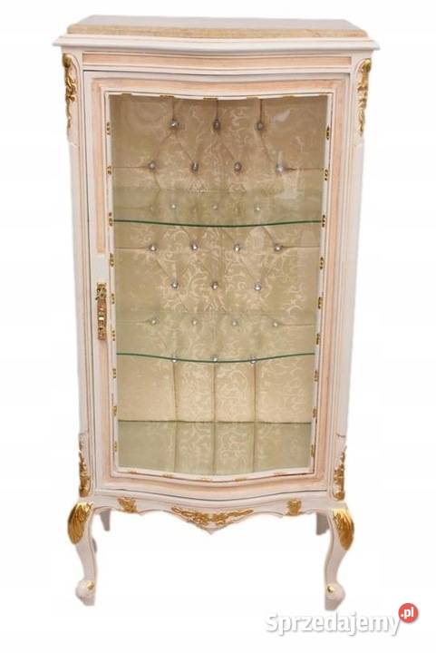 Witryna Piękna Drewniana Gablota Serwantka Creme