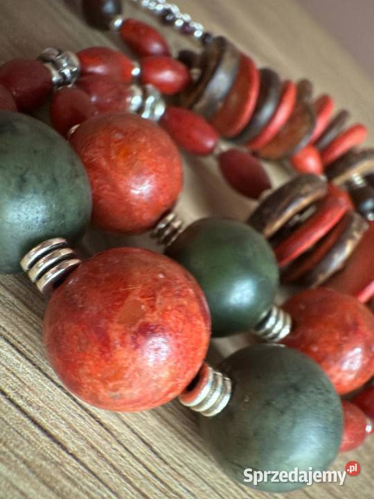 Naszyjnik z korala w stylu BOHO 74 rękodzieło Legnica