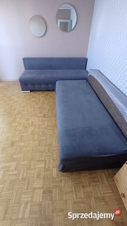 Nowoczesna szara sofa rozkładana welur na Warszawa sprzedam