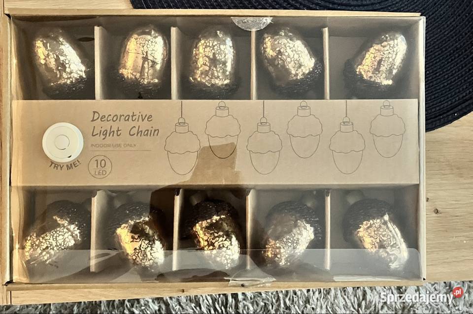 Łańcuch LED 320 10 Lampek DynieŻołędzie Ciepła Girlandy świetlne Kraków