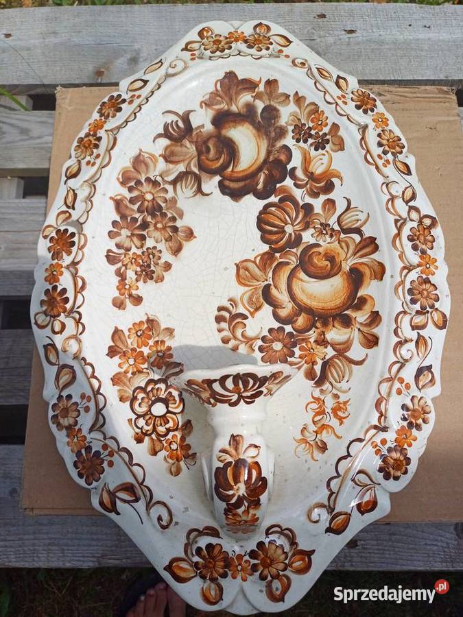 Stary porcelanowy świecznik sygnowany Lubań sprzedam