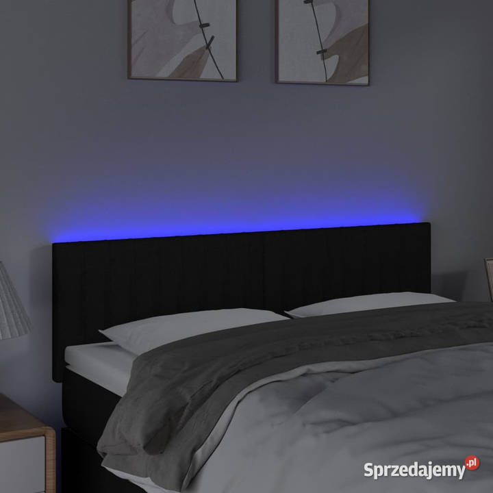 Zagłówek do łóżka z LED czarny 144x5x7888 Warszawa