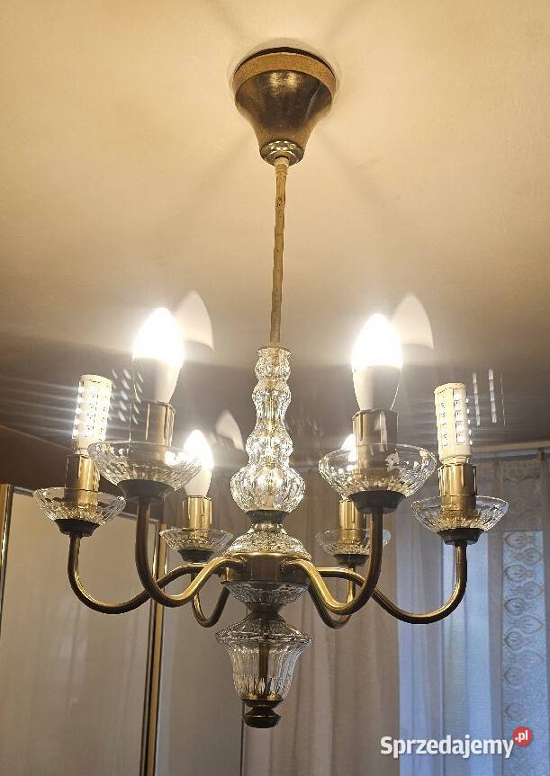 Kryształowe Vintage PRL Żyrandole 2 Dom i Ogród śląskie Katowice