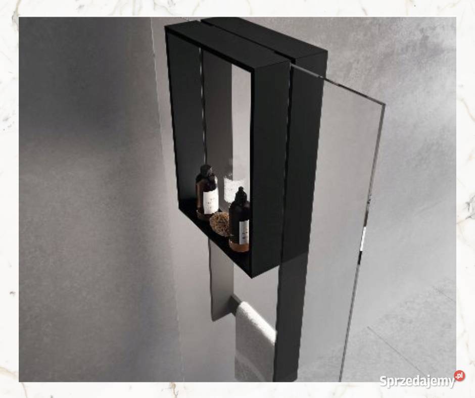 Wewnętrzna półka prysznicowa i reling na ręcznik czarny Bydgoszcz