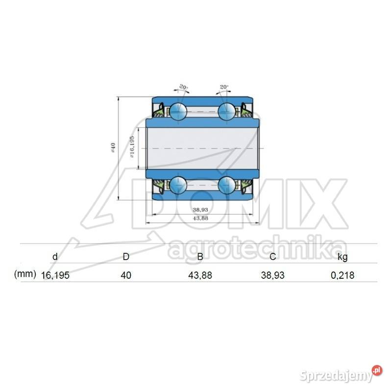 Łożysko 7140A 10161048 Monosem F04100150R nieuszkodzony Części zamienne Golina