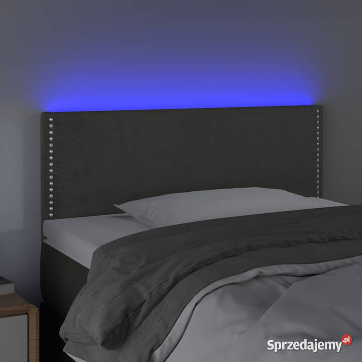 Zagłówek do łóżka z LED ciemnoszary 100x5x7888 Warszawa