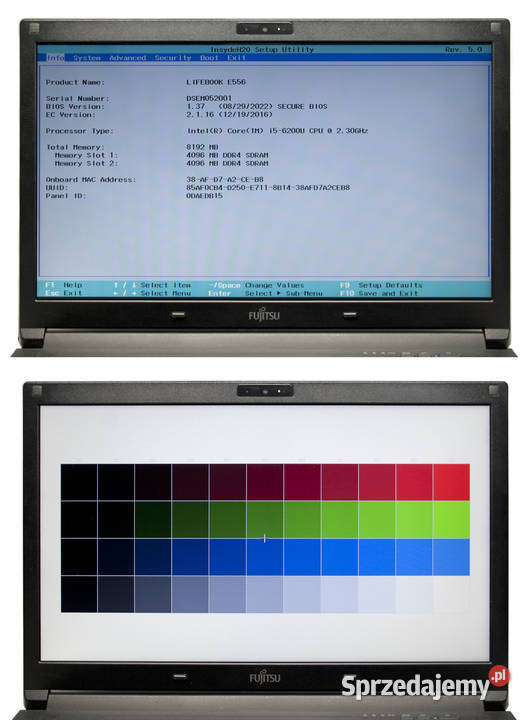 Fujitsu Lifebook E556 156 i56200U 8GB DDR4 Czytnik kart pamięci  Fujitsu-Siemens Cielądz sprzedam
