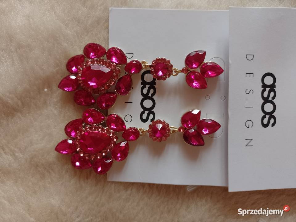 ASOS Bogato zdobione różowe kolczyki Dodatki Kraków