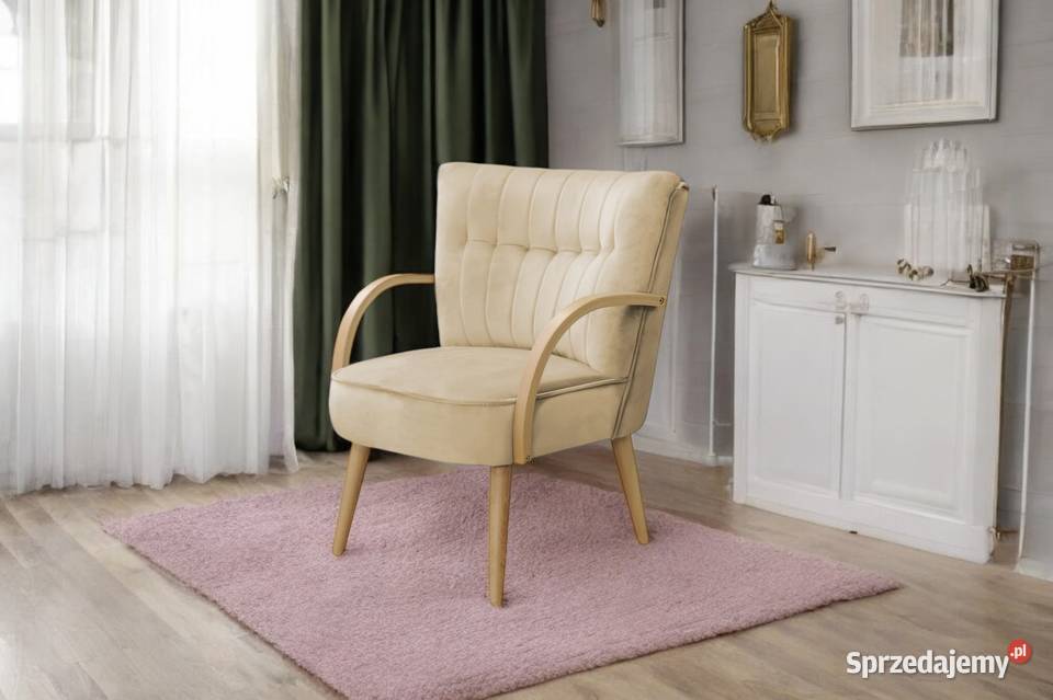 Fotel Tapicerowany Malmo Beżowy Dostawa 0 Tarchały Małe