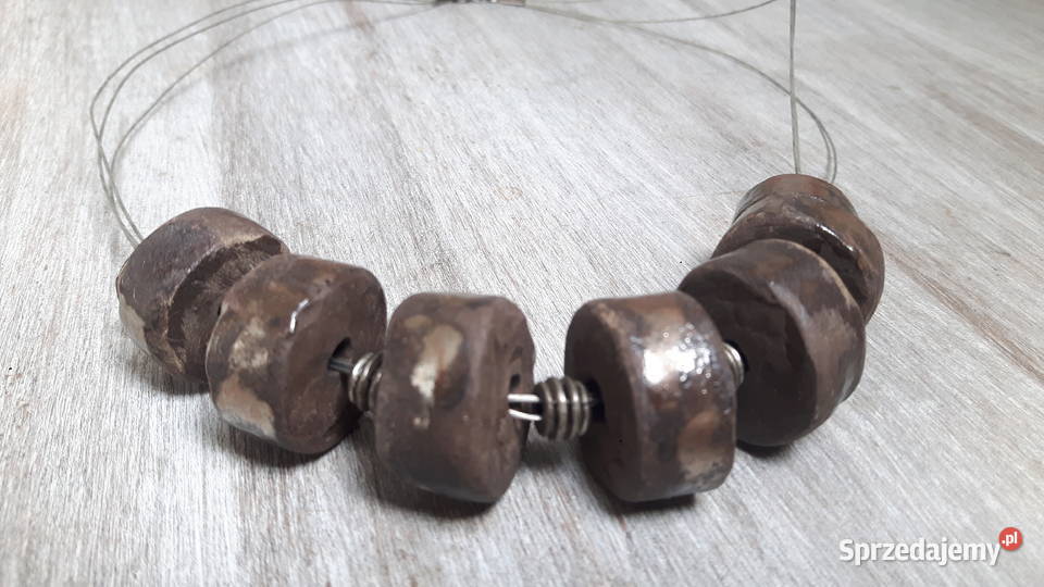 Naszyjnik ceramiczny ręcznie wykonany Otwock