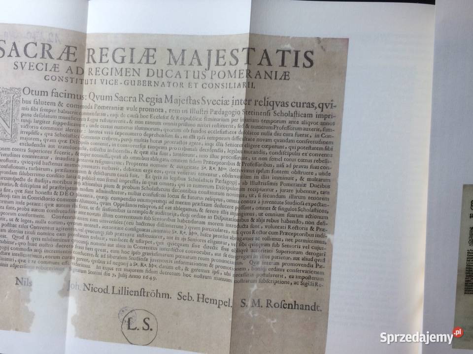 3725 Dokumenty Władzy Szwedzkiej Na Pomorzu W