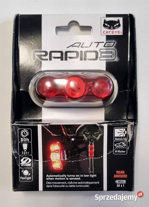 Lampka Rowerowa Cateye Auto Rapid 3 Sosnowiec sprzedam