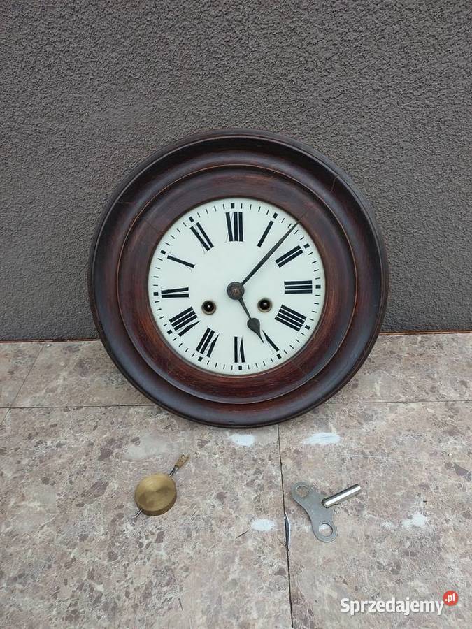 Stary zegar ścienny przedwojenny Kienzle okrągły pomorskie